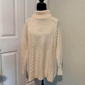 American Eagle - Cream, Wool Turtle Neck Sweater